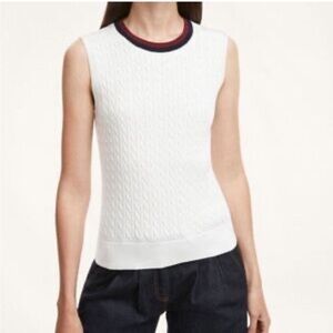 Brooks Brothers Supima Cotton Cable Knit Sweater Vest Tank Top Size M